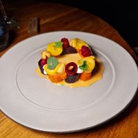 Carrots several ways, with orange and carrot sauce at Avista Restaurant in Funchal