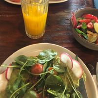 Avocado Toast & fruit salad  at Café Janis in Lisbon