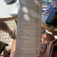 Menu drinks   at Café Janis in Lisbon