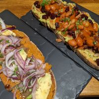 vegan toasts at Lanbroa in Pamplona