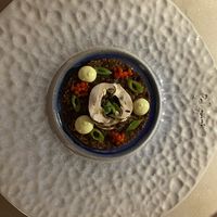 Vegan starter (mushrooms and avocado)  at Pelegrini in Sibenik
