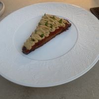 Aubergine and nut cheese “pizza"  at Pelegrini in Sibenik