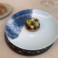 Chickpea base, zucchini stuff  at Pelegrini in Sibenik