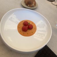Tomatoes and basil olive oil  at Pelegrini in Sibenik