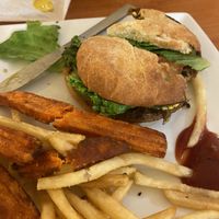 Frozen vegan burger at Cowboy Cafe in Sheridan