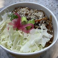 Japchae mit Reis  at KSF (Korea Street Food) in Ljubljana