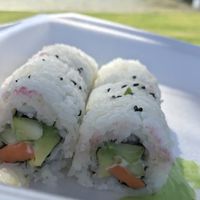 Mixed Veggie Roll with Sweet Potato: again the rice wasn’t sushi rice. at Asian Vegan Bistro in Bakersfield