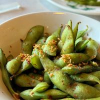 Spicy garlic edamamee  at Asian Vegan Bistro in Bakersfield