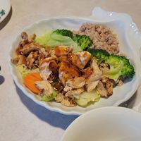Teriyaki chicken bowl (pretty nice) at Asian Vegan Bistro in Bakersfield