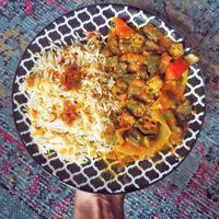 Rice with okra in curry sauce at Noorjahan Flavours of India in Aachen