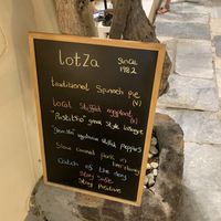 menu at Lotza in Santorini