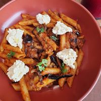 Pasta alla norma w/ vegan ricotta at NIYA in Casablanca