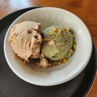 Pistachio and hazelnut ice cream.. amazing hazelnut! at NIYA in Casablanca