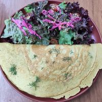 Chickpea omelette at NIYA in Casablanca