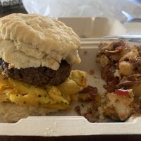 Vegan sausage biscuit (to go)   at The Paisley Cafe in Orangevale