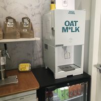 Oat milk station at Butterfly Effect Banchory  in Banchory