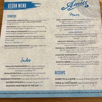 Menu  at Amici in Torquay