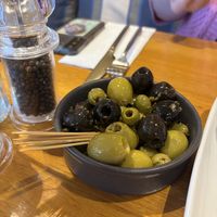 Marinated olives - really good  at Amici in Torquay