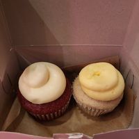 Red velvet and lemon at Little Cupcake Bakeshop in New York City