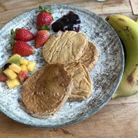 Vegan banana pancakes   at El Patio in Tarifa
