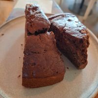 Vegan chocolate and banana cake at El Patio in Tarifa