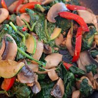 Stir fried veggies and mushrooms at El Patio in Tarifa