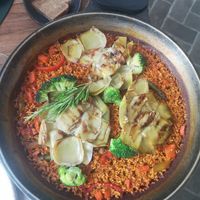 Paella vegan at El Patio in Tarifa