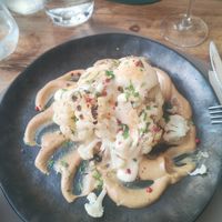 Coliflor con mani y ajo at El Patio in Tarifa