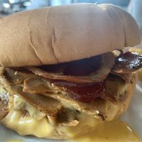 Chophouse burger with tots  at Your Local Seitanist in Chattanooga