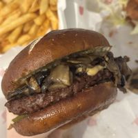 Mushroom Swiss burger  at The Tavern in Prague