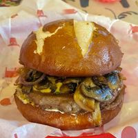 Mushroom burger  at The Tavern in Prague