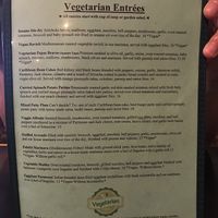 veg menu entrees at Salt Bay Cafe in Damariscotta
