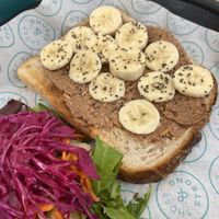 PB & banana on toast £7!!! at Short & Strong Cafe & Deli in St Austell