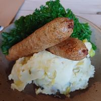 Vegan bangers and mash. Gravy came in a jug. at The Prince Rupert in Newark