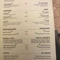 menu at Istioploikos Sea Lounge in Crete