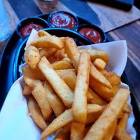 Fries with ketchup at Café Storm in Aabenraa