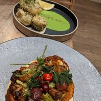 Top mushroom small plate. Bottom cauliflower big plate. at Botanique in Hove