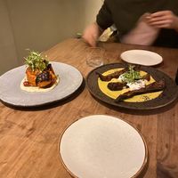 Vegan cauliflower and aubergine dishes   at Botanique in Hove
