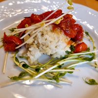 Gruyere-Risotto mit Schmortomaten at Auf a Glasl  in Gerersdorf