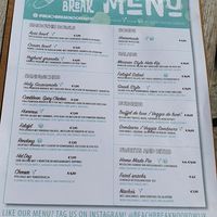 Lunch menu at Beach Break in Noordwijk