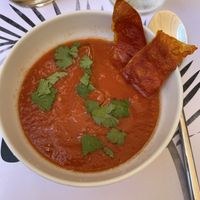 Cold Tomato soup at Americano Vegano in Torremolinos