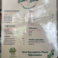 Menu  at Green Scoop Vegan in Berlin