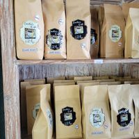 Delicious coffee,  available whole bean for takeaway at Emilio's Cafe in Aguirre