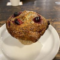 Cranberry poppyseed muffin  at Discovery Coffee - Blanshard St in Victoria