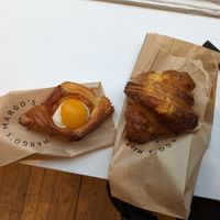 Vanilla-apricot danish and cheese croissant. at Margo's Amsterdam - Jordaan in Amsterdam