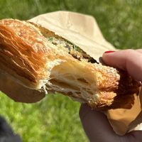 Parmesan and Chestnut mushrooms danish   at Margo's Amsterdam - Jordaan in Amsterdam