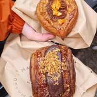 Chocolate orange Danish and chocolate hazelnut croissant(?) #Veganuary at Margo's Amsterdam - Jordaan in Amsterdam
