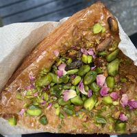 Danish with pistachio and rose: very tasty and flakey.  at Margo's Amsterdam - Jordaan in Amsterdam