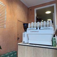 Lovely coffee machine and interiors   at Margo's Amsterdam - Jordaan in Amsterdam