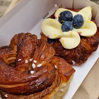 Tahina cardamom bun & lemon and blueberry danish at Margo's Amsterdam - Jordaan in Amsterdam